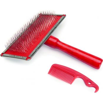  Camon Chrome-Plated Slicker Brush With Comb- Large 