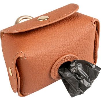  Duvo+ Imitation Leather Poo Bag Dispenser Brown (With poo bag) 32x22cm 