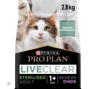  PURINA PRO PLAN LIVECLEAR STERILISED ADULT,TURKEY 2.8 KG 