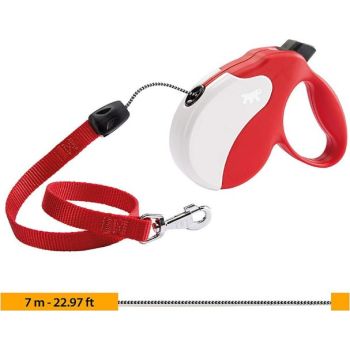  Ferplast Retractable Dog Lead AMIGO Cord LONG, Folding Cord, 7 m, Max 20 kg, Red 