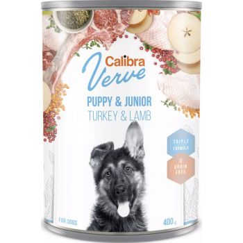  Calibra Dog Wet Food Verve GF can Junior Turkey & Lamb 400g 