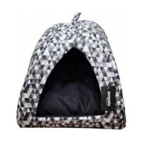 Empets Cat  House  With Cushion Black Pattern 34x34x27h (I01M)