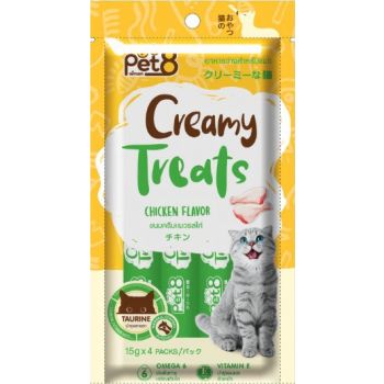  Pet8 Creamy Treats Chicken Flavor-15gx4pcs 