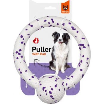  FOFOS Durable Puller With Ball Dog Toy White 
