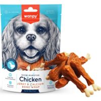 Wanpy Dog Treats Chicken Jerky and Calcium Bone Wrap 100g