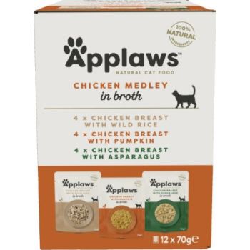  Applaws Chicken Multipack Adult Wet Cat Food 12 x 70g Pouch 