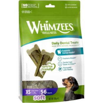  Whimzees Soft Daily Dental Dog Treats Value Bag – X Small (56 pcs) 