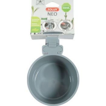  NEO RODENT CAGE PLASTIC FEEDER - GREY 500ML 