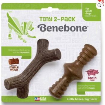  Benebone 2-Pack Maplestick/Zaggler (Tiny) – Bacon 