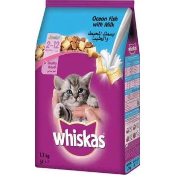  Whiskas Junior Ocean Fish with Milk Dry Cat Food - 1.1KG 