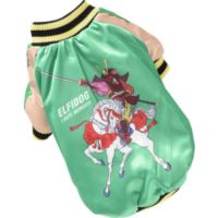 Hong Pet cotton Elfidog print winter Coat-Green-Small