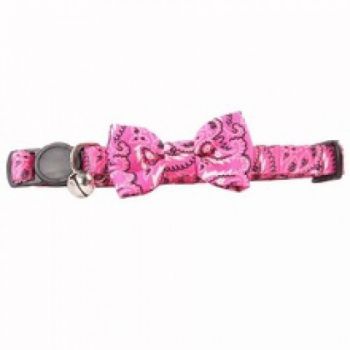  PAWISE CAT COLLAR W/BOWKNOT—PINK:28020 