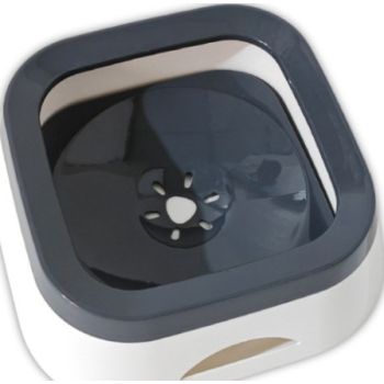  Pado Classic Square Anti Spill Pet Bowl 21x21x7.8cm[1000ml]-Grey 
