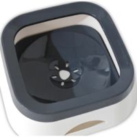 Pado Classic Square Anti Spill Pet Bowl 21x21x7.8cm[1000ml]-Grey