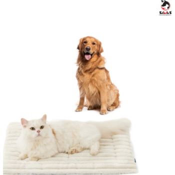  Saas Faux Rabbit Fur Pet Mat White  Large 