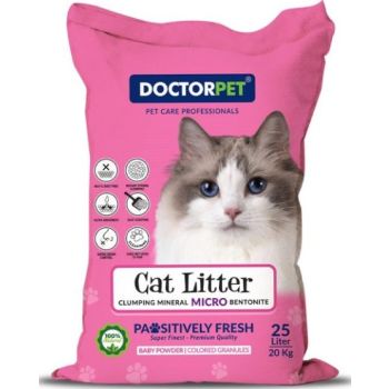  Doctor Pet Super Clumping Micro Bentonite Baby Powder Cat Litter - 25 L 