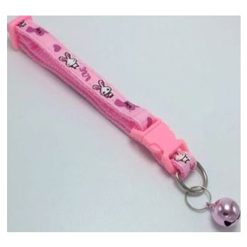  PETS CLUB ADJUSTABLE CAT COLLAR WITH BELL- LIGHT PINK 