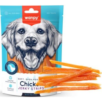  Wanpy Dog Treats Soft Chicken Jerky Strips 100g 