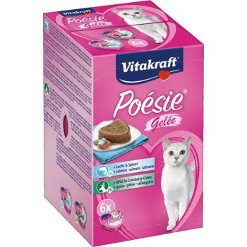  Vitakraft Poesie Multipack Tray Jelly Wet Cat Food - 85g - Pack of 6 