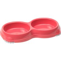 Moderna Double Smarty Bowl 26.5 x 13.5 x 3.4 cm-2x200ml-Spicy Coral