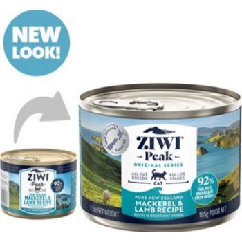  ZiwiPeak Mackerel & Lamb Recipe 185g Canned Cat Food 