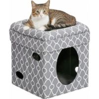 Curious Cat Cube – Grey 16 W x 17 H x 16 L