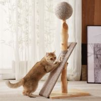 Natural Wood & Sisal Cat Scratcher
