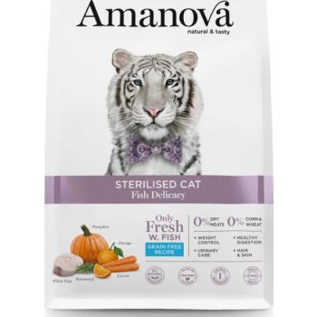  Amanova Dry Sterilised Cat Delicacy White Fish - 300g 