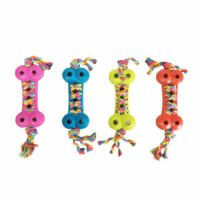 Bark A Boo Bone Shape Treat Tug With Braided Rope
