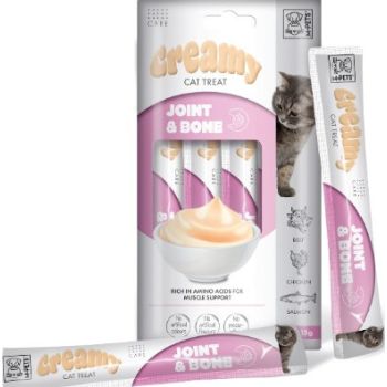  M-PETS Creamy with Functions – Cat treat – Joint & Bone – Beef & Chicken & Salmon 4x15g (60g) 