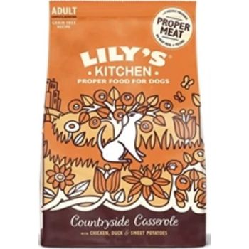  Lily's Kitchen Countryside Casserole with Chicken, Duck & Sweet Potatoes Adult Dry Dog Food - 7KG 
