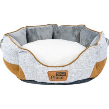  GiGwi Place Removable Cushion Luxury Dog Bed Grey/White Small 