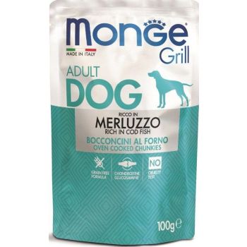  Monge Grill Adult Dog Wet Food Rich In Codfish 100g 