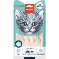 WANPY Creamy Treat For Kitten Chicken & Codfish 5X14G
