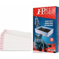 Cat Litter Box Liners, DELFINO Jumbo Drawstring Extra Durable heavy Duty Litter Box Liners, Extra-Thick Kitty Litter Box Bag, Compostable Litter Box Liner (31inX17in 10Pcs)