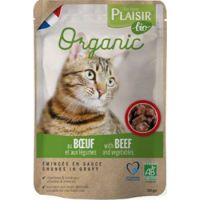 Plaisir Bio Complete Food for Cats, Chunks in Gravy with Beef and Vegetables 100g