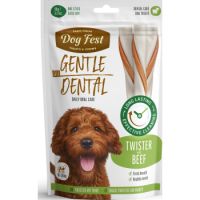 Dog Fest Dental Treats For Adult Dogs -Twister -Beef 90g (13cm)