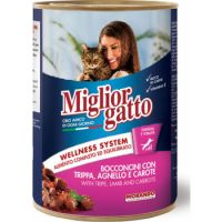 Miglior Gatoo Small Chunks with Tripe, Lamb And Carrots Cat Wet Food, 405g