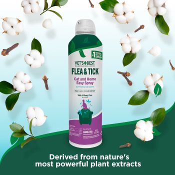  Vet’s Best Flea and Tick Cat Easy Spray – Cotton Spice Scent 14 oz. 