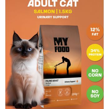 Myfood Superpremium Dry Food for Adult Sterilized Cats with Salmon 1.5 kg 
