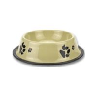 Saas Paw-Printing Stainless Steel Bowls Beige Medium