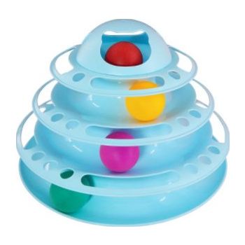  IT’S MEOW CAT TOY PLASTIC TOWER WITH BALLS ,SIZE: 26*26*5cm 