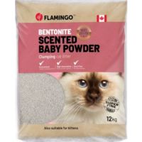 Flamingo Bentonite Scented Baby Powder Clumping Cat Litter 12kg