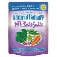 Natural Balance Platefulls Cod, Chicken, Sole & Shrimp Formula in Gravy Cat Pouch x ( 24 PCS )