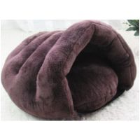 PETS CLUB SOFT HOODED WARM BED HOUSE FOR DOGS , 60*50*-40 CM – MEDIUM – BROWN