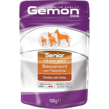  Gemon Pouch Dog Senior Turkey 100g 