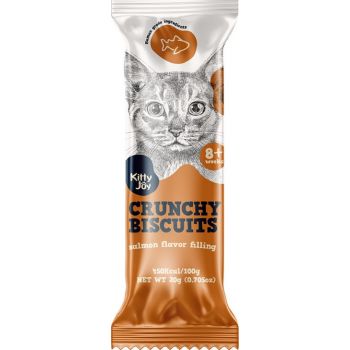  Kitty Joy Crunchy Biscuits With Salmon Flavor Filling Cat Treats 20g 