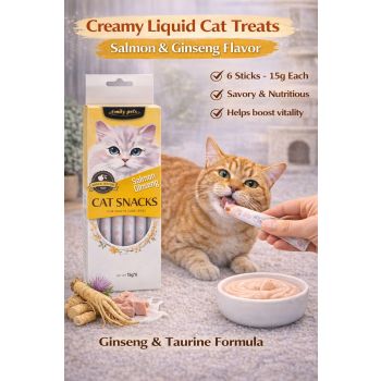  Emily Pets Liquid Snack Salmon & Ginseng (6 × 15g) 