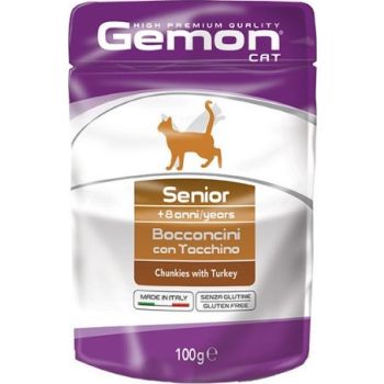  Gemon Wet Cat pouch Senior with turkey 100 g 