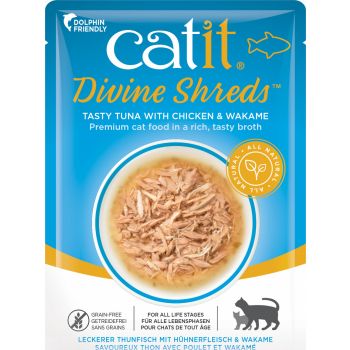  Catit Cat Wet Food Divine  Shreds Tuna With Chicken & Wakame 75g 